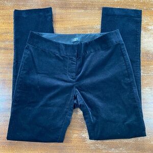 LOFT Petites 2 Black Marissa Skinny Slim Straight Stretch Velvet Pants 2P